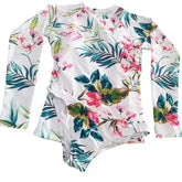 Floral Print Long Sleeve Two Pieces Bikini