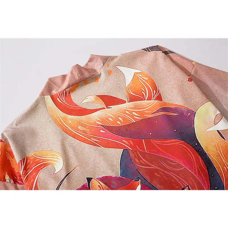 Fox Japanese Style 3/4 Sleeve Kimono - KIMONO