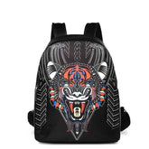Fractal Tiger Symmetrical Pu Leather Backpack
