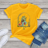 Frog Playing Banjo on Mushroom Cottagecore T-Shirt