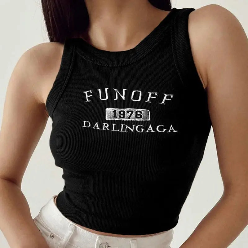 FUNOFF 1976 Knitted Tank Top - Black / S