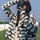 Geometric Knitted Crop Cardigan