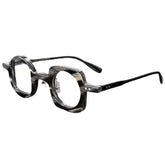 Geometric Round Square Acetate Glasses