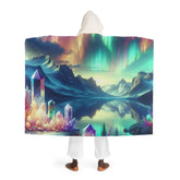 ’Glimmering Spectrum - Magical Hooded Sherpa Blanket adorned with Iridescent Crystals’