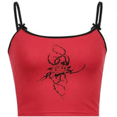 Goth Dark Rose & Spines Gothic Tops