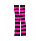 Goth Striped Leg Warmers Knee Length Socks