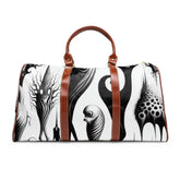 Goth Travel Bag with Monochrome Castle and Forest Design
