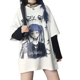 Gothic Anime Girl Loose T-Shirt
