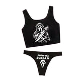 Gothic Bikini With Skull and Death Print