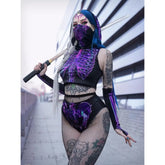 Gothic Breast Skeleton Vaporwave Hoodie Crop Tank Top