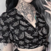 Gothic Dark Punk Beetle Print Short