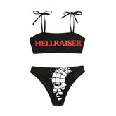 Gothic Lace-Up Bikini Hellraiser Style Black / S