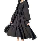 Gothic Long Sleeve A Line Dress for Teens and Petite Women