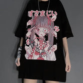 Gothic Oversize T Shirt Doll Hurt Black and White Style / M