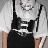 Gothic PU Leather Crop Top