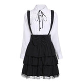 Gothic Ruffles Lace Up Retro Punk Dress 34 Inches Waist