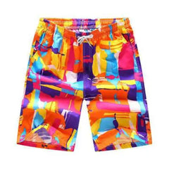 Graffiti Colorful Beach Shorts - Orange / XXXL