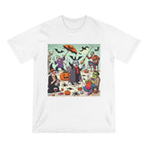 Halloween T-Shirt with Funny Spooky Characters White / XS