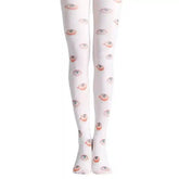 Hand Painted Oil Painting Tights with Eyes Print Multi