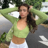 Harajuku Korean Cropped Crewneck Top