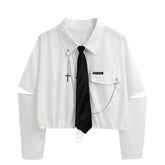 Harajuku Streetwear Duo: High-Waist Pants & Aesthetic Shirt