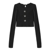 Harajuku Y2K Goth Long Sleeve Cropped Top