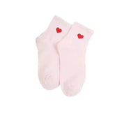 Heart Shaped Cotton Socks for Everyday Wear Pink