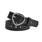 Heart Solid PU Leather Belt for Everyday Wear