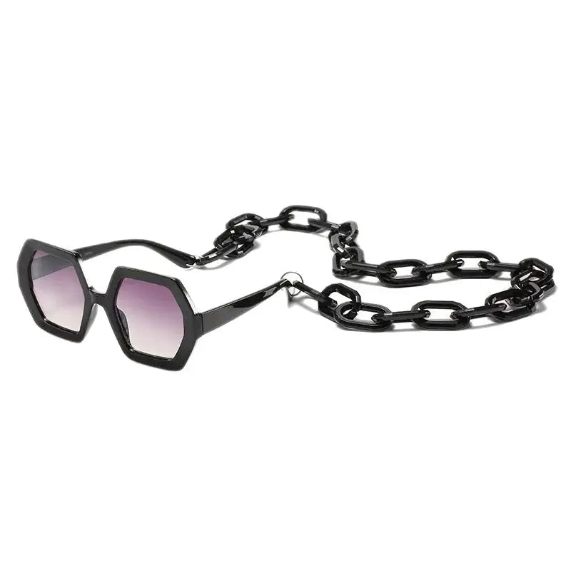 Hexagonal Shade Sunglasses - Black Grey