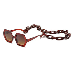 Hexagonal Shade Sunglasses - Brown