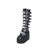 High Platform Metal Buckle Wedges Gothic Boots Euro Size