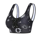 High Waist Gothic Celestial Sun Moon Print Swimwear