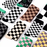 Hip Hop Style Cotton Socks with Colorful Geometric Design