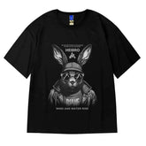 Hip Hop T-shirt with Oversized Prints Short Sleeve