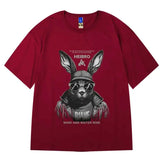 Hip Hop T-shirt with Oversized Prints Short Sleeve