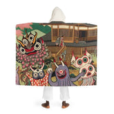 Hiroshi Onigiri - Japanese Yōkai Hooded Sherpa Fleece Blanket
