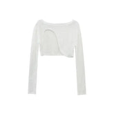 Hollow Smock Irregular Crop Tops
