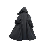 Hooded Black Trench Coat for Men and Women