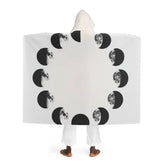 Hooded Sherpa Fleece Blanket Lunar Cycle Design One size