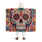 Hooded Sherpa Fleece Blanket Sugar Skull Collage One size