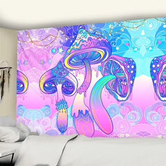 Indian Mandala Psychedelic Mushroom Tapestry Wall - H