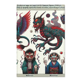 Japanese Folklore Area Rug with Vibrant Yokai Imagery 24’’