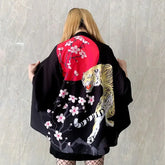Japanese Kimono Cardigan Cosplay Top Tiger / One Size