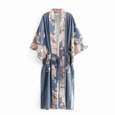 Japanese Kimono Fashion Floral Print Long Sleeve
