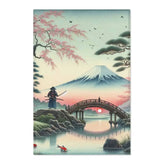 Japanese Landscape Artwork Area Rug with Koi Pond