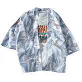 Japanese Style Cranes Kimono 3/4 Sleeve Shirt