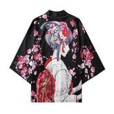 Japanese Style Kimono with Samurai Cat Design Geisha / M