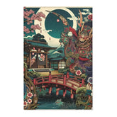 Japanese Yokai Area Rug with Vibrant Mythical Design 24’’ ×