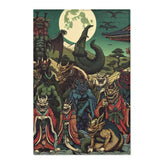 Japanese Yokai-Inspired Area Rug with Edo Style Design 24’’