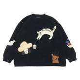 Knitted Sweater for Cute Cat Lover Kitten Design black